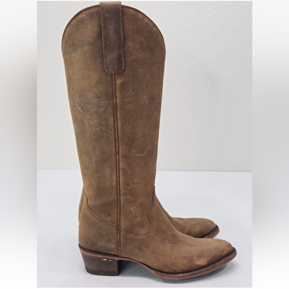 Lane Boots Plain Jane Brown Leather Western Tall Cowboy Size 9.5 Womens - Picture 5 of 11
